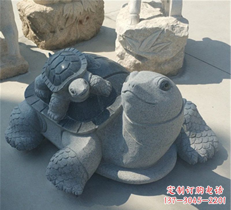 泉州小区母子乌龟石雕
