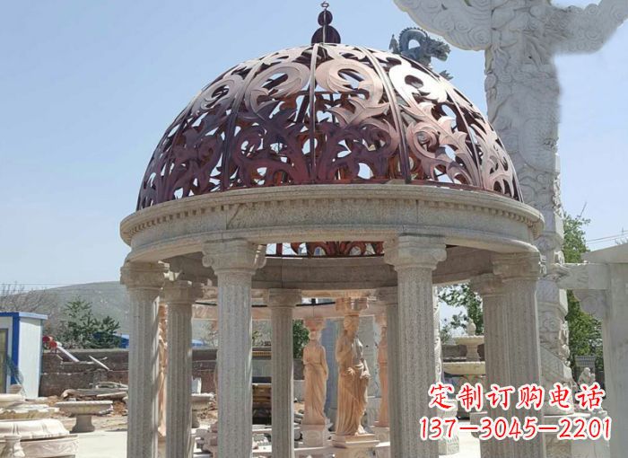 泉州小区欧式圆顶凉亭石雕 (3)