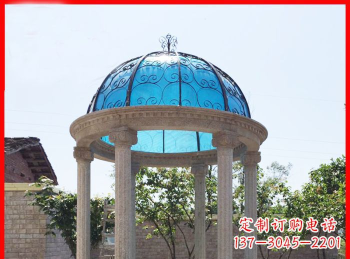 泉州小区欧式圆顶凉亭石雕_2