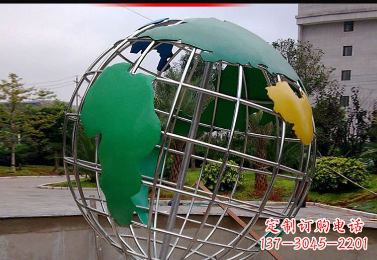 泉州校园不锈钢地球仪造型雕塑