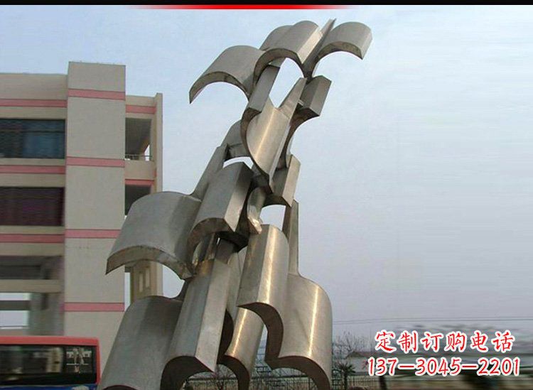 泉州校园不锈钢书本景观雕塑