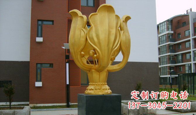 泉州校园不锈钢紫荆花雕塑