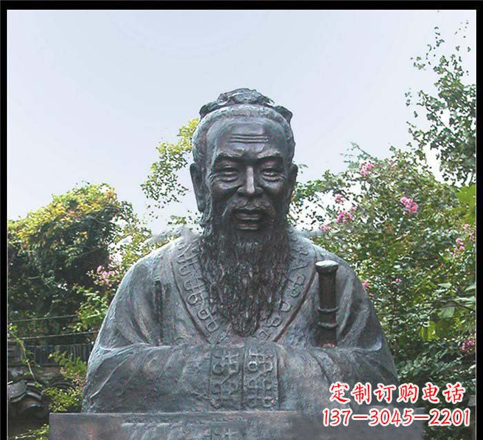 泉州校园大型孔子头像铜雕