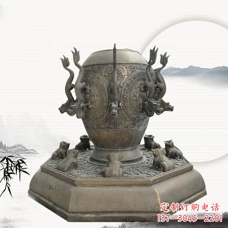泉州校园地动仪铜雕