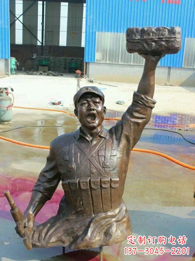 泉州校园董存瑞名人铜雕