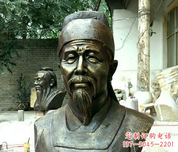 泉州校园杜甫胸像铜雕