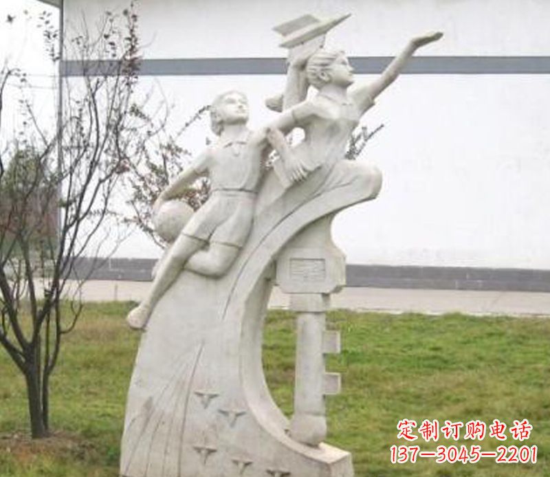 泉州校园飞天学生石雕