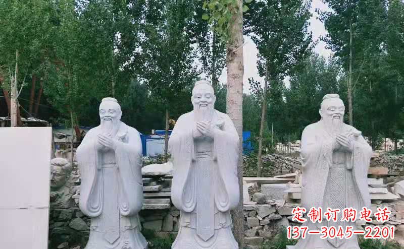 泉州校园古代名人伟人孔子石雕