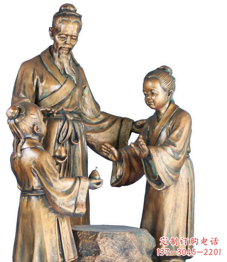 泉州校园孔融让梨景观铜雕