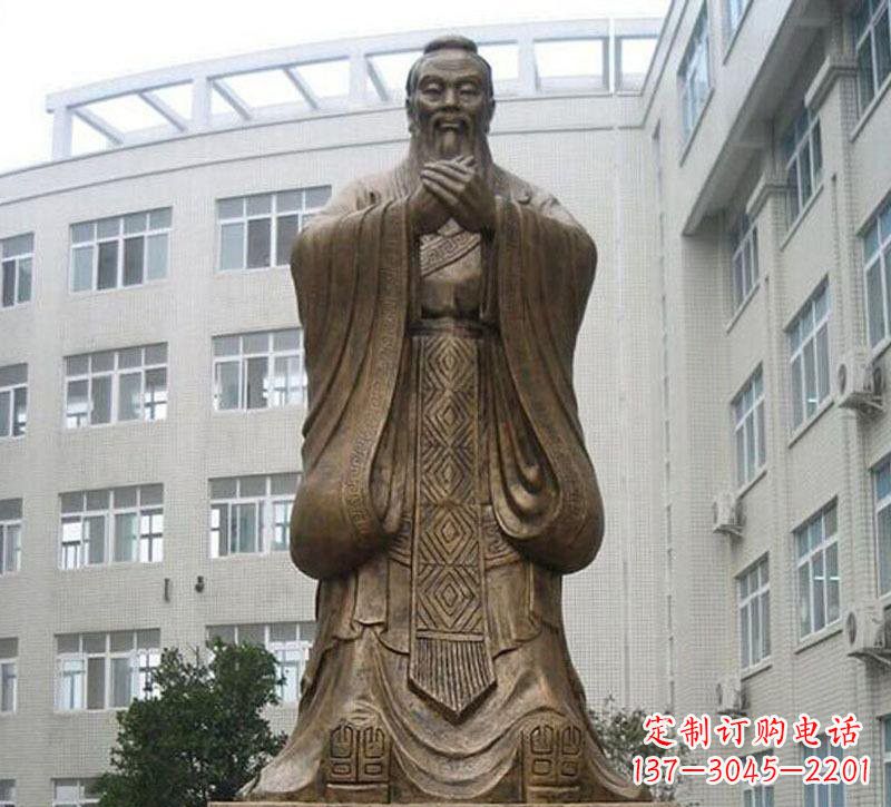 泉州校园孔子铜雕222