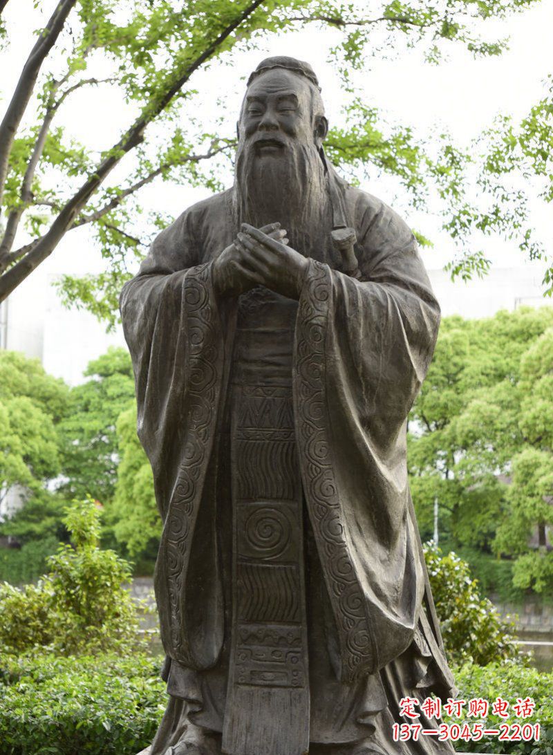 泉州校园孔子行教像铜雕 (2)