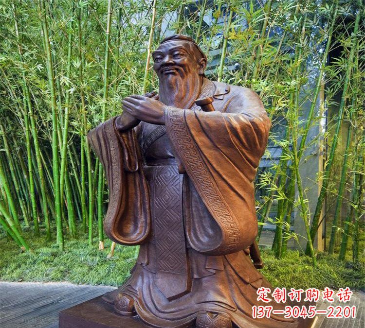 泉州校园孔子行教像铜雕