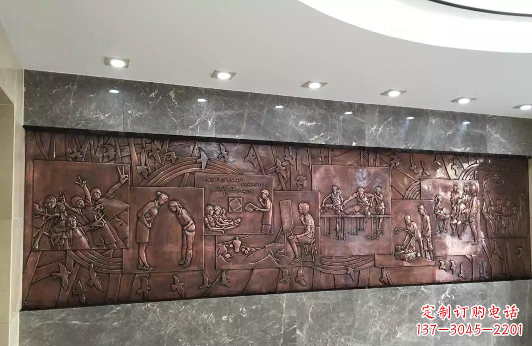 泉州校园老师与学生铜浮雕