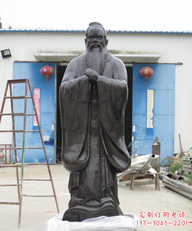泉州校园老子古代名人铜雕