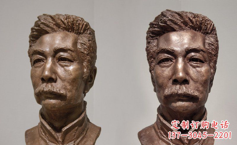 泉州校园鲁迅头像名人铜雕
