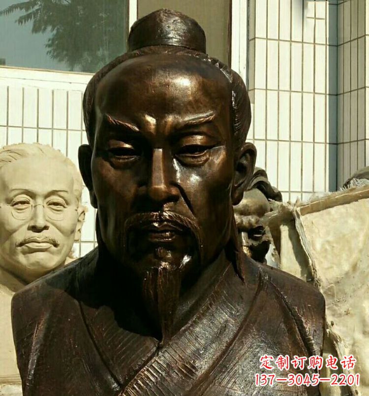 泉州校园孟子胸像铜雕