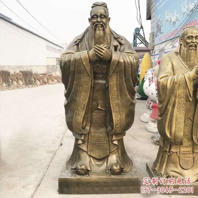 泉州校园名人孔子铜雕