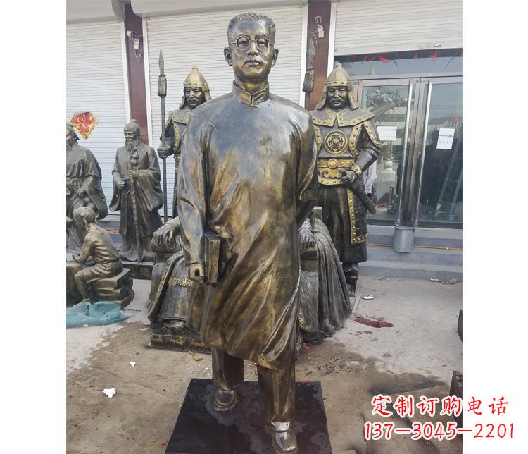 泉州校园名人立式陶行知铜雕