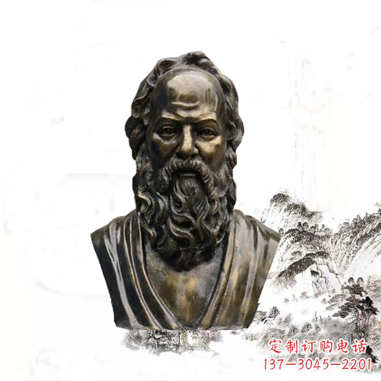 泉州校园名人苏格拉底头像雕塑