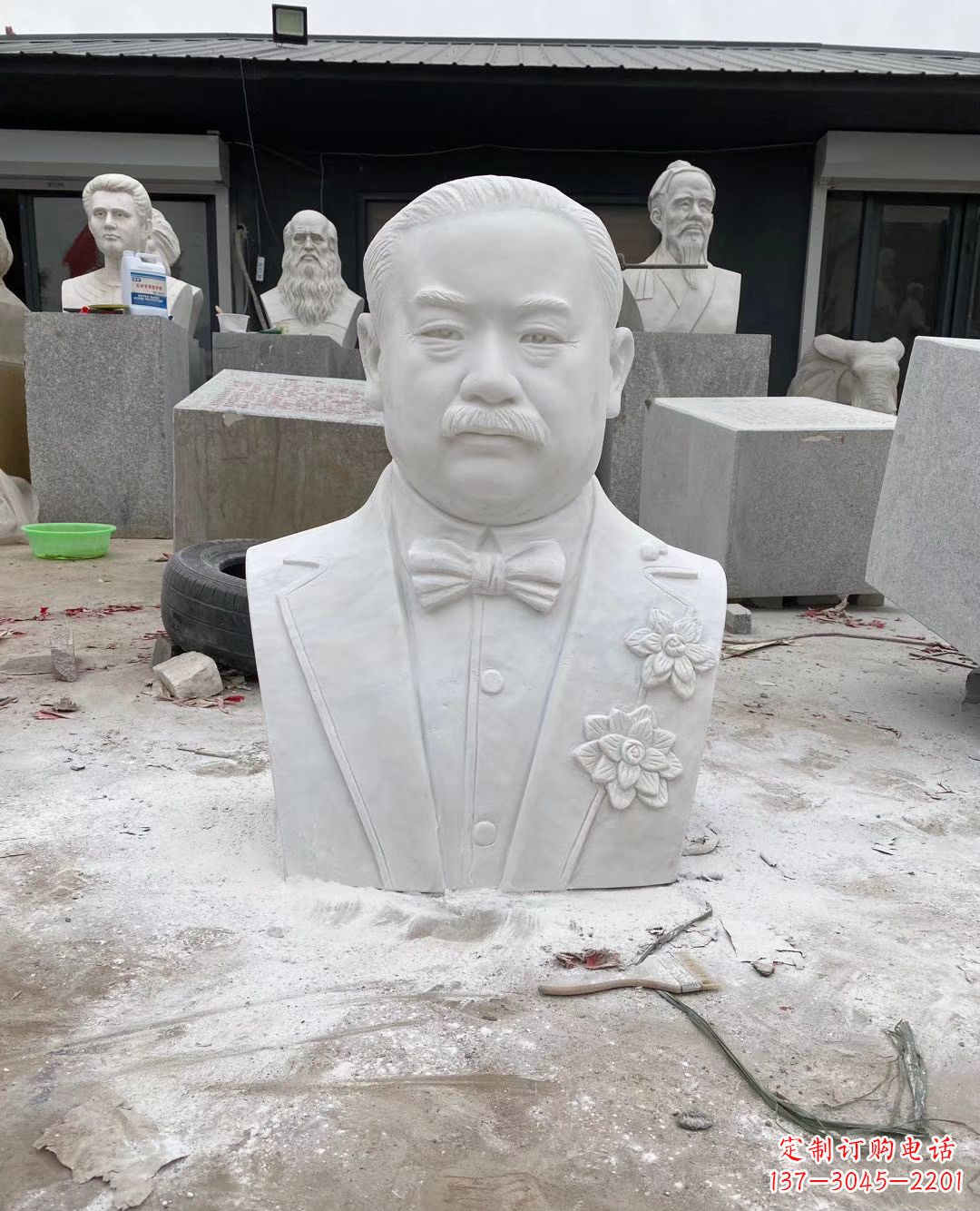 泉州校园名人詹天佑头像石雕