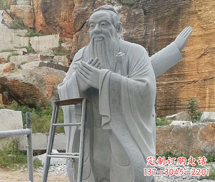 泉州校园人物大理石孔子石雕
