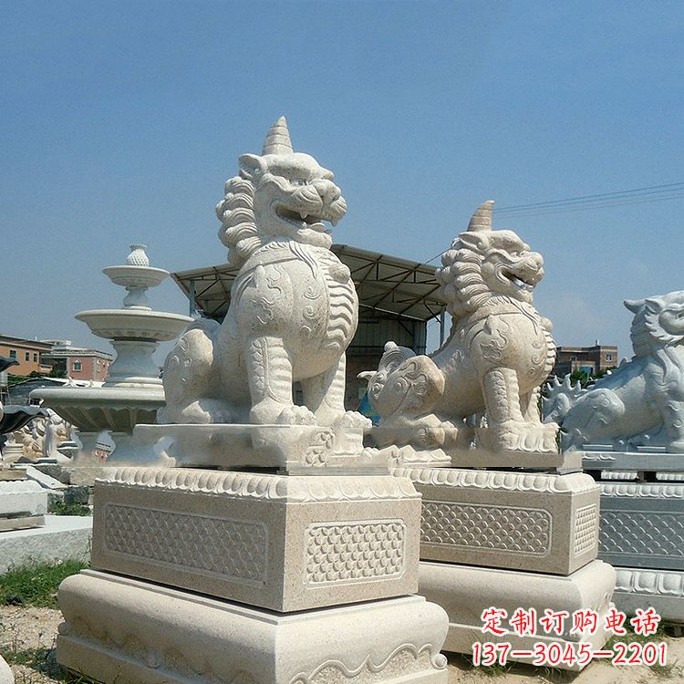 泉州獬豸 石雕 独角兽-法院大门神兽雕塑