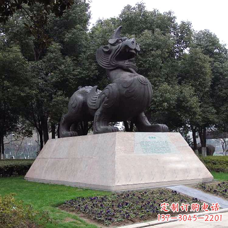 泉州獬豸神兽雕塑-公园上古神兽景观雕塑