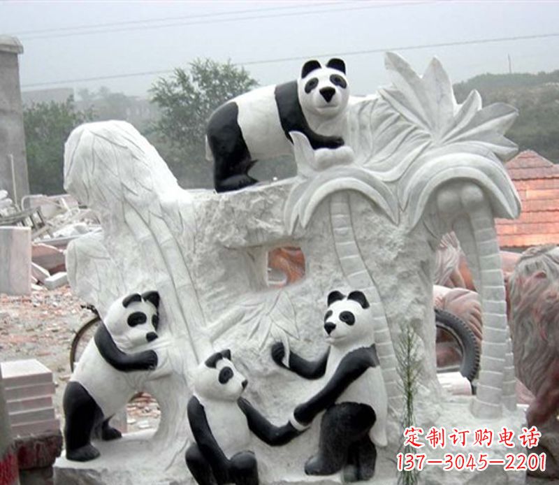 泉州熊猫动物景观石雕
