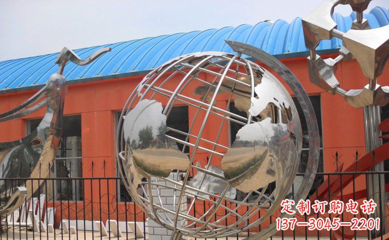泉州学校不锈钢地球仪雕塑