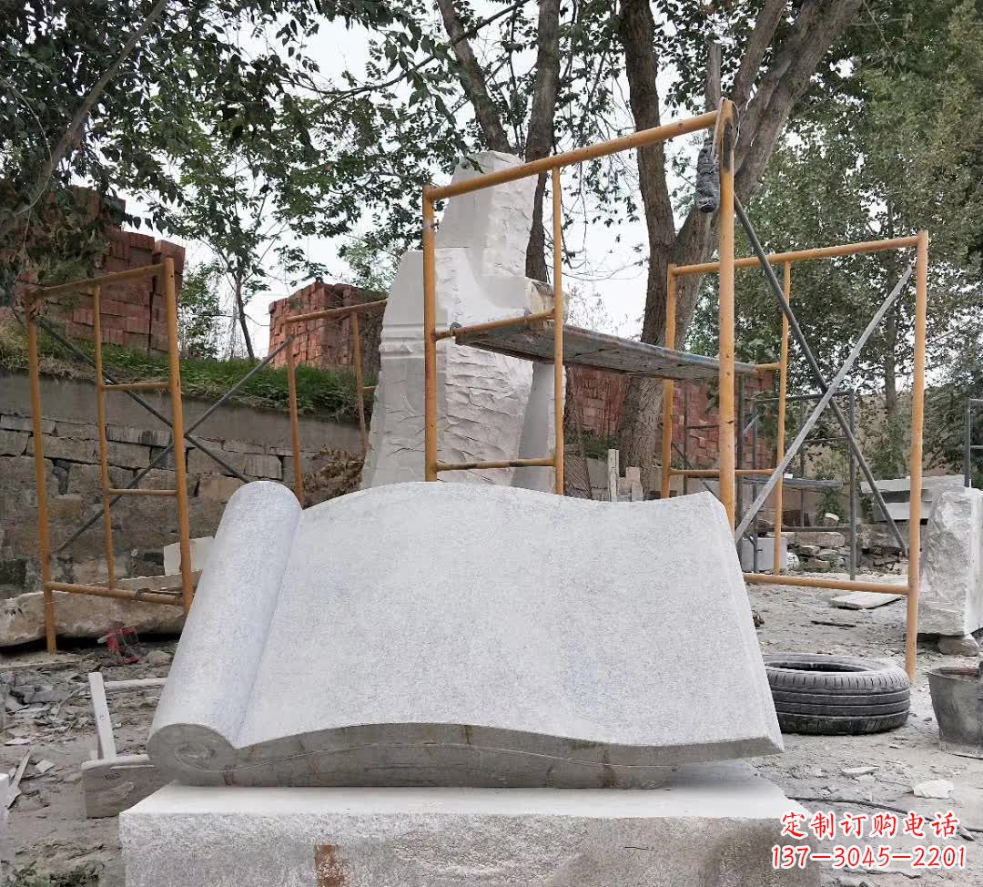 泉州学校无字书籍石雕