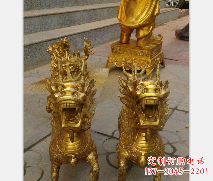 泉州银行铜雕麒麟雕塑