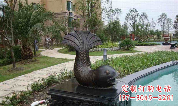 泉州鱼式喷泉小区景观铜雕
