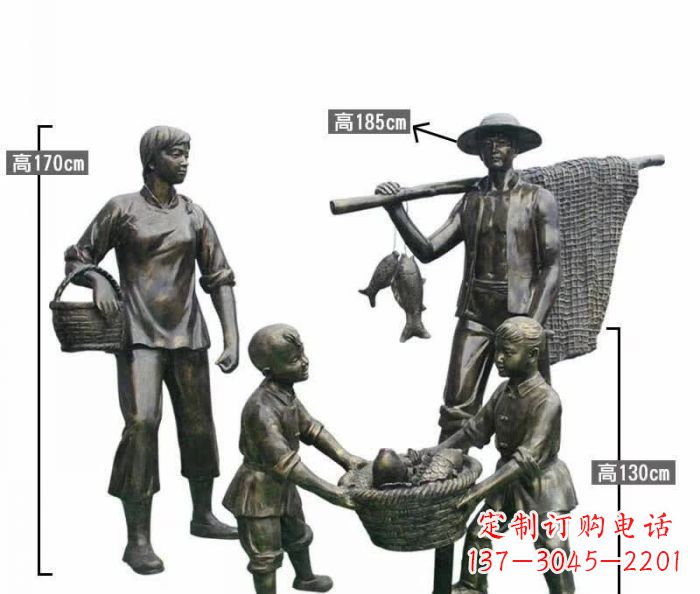 泉州渔夫捕鱼民俗铜雕 (3)