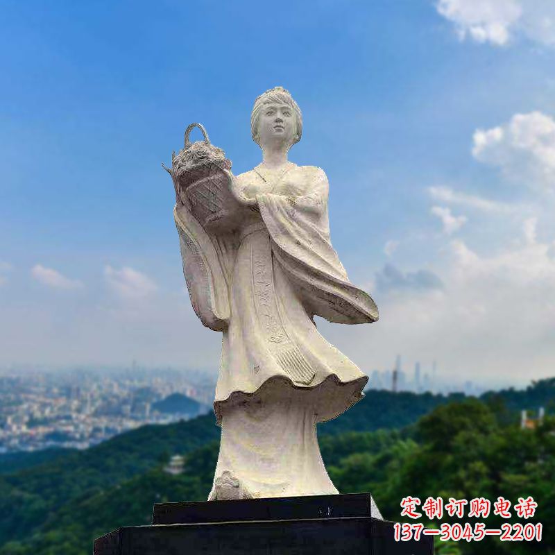 泉州虞姬景观石雕像-景区园林古代美女雕塑