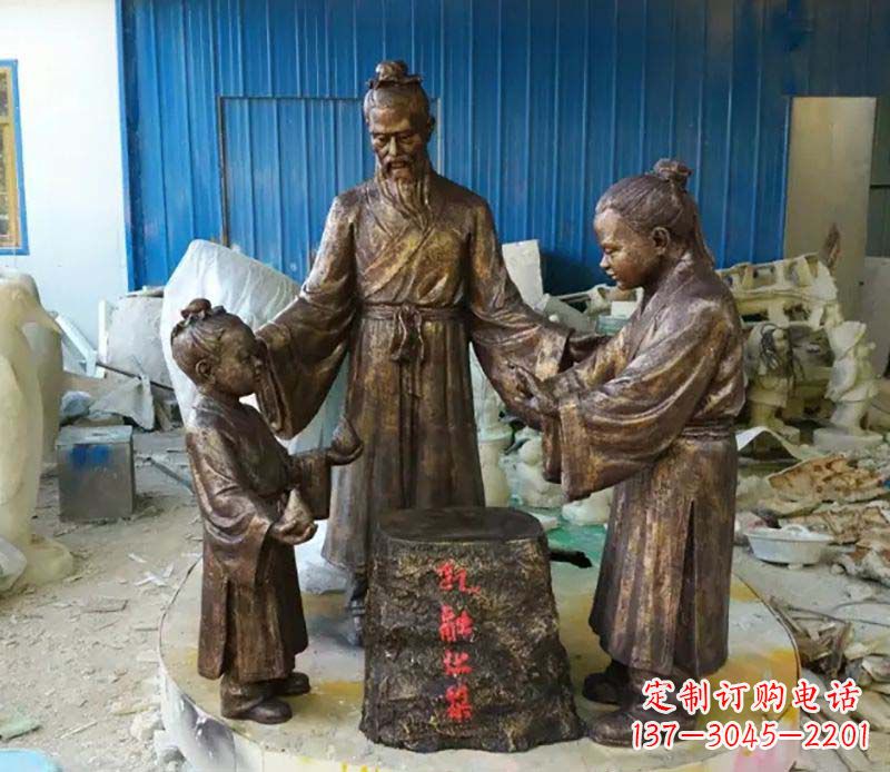 泉州寓言故事孔融让梨人物铜雕