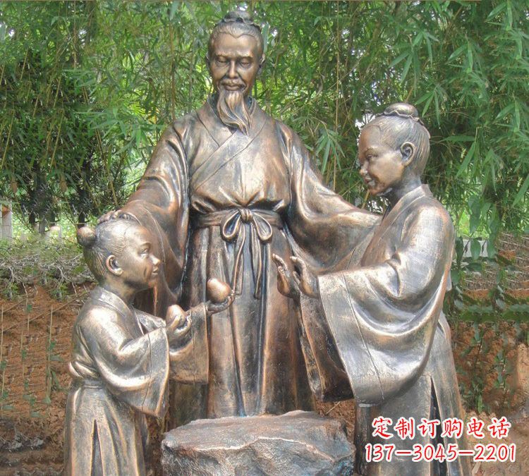 泉州寓言故事铜雕_孔融让梨