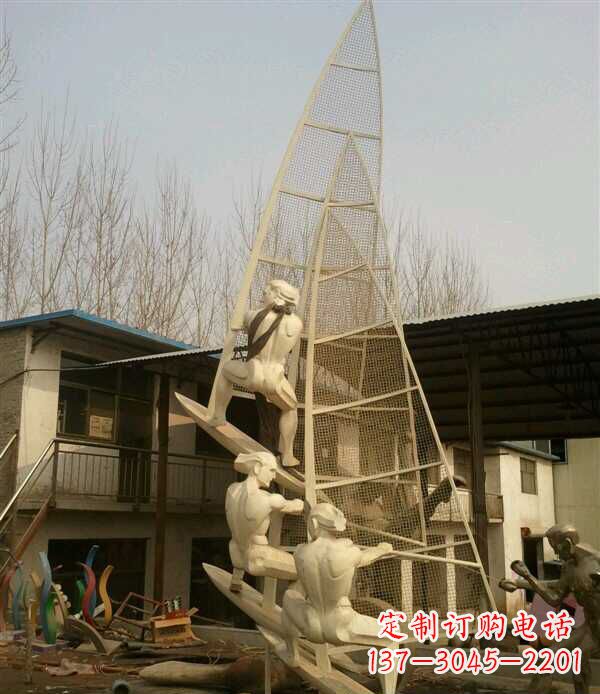 泉州园林不锈钢帆船景观雕塑