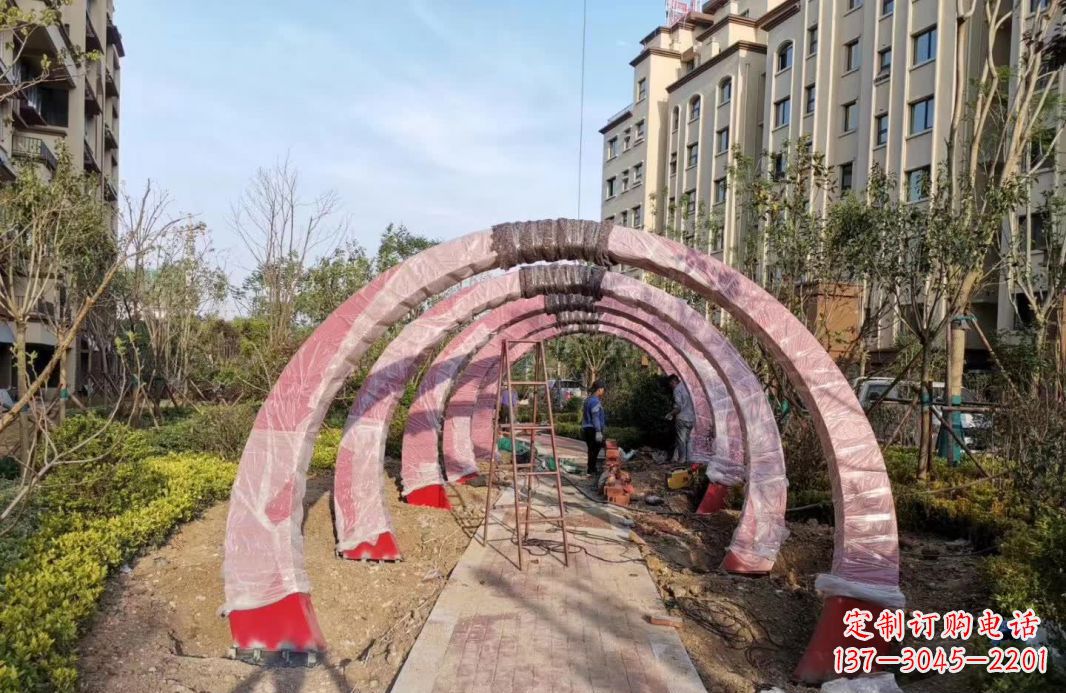 泉州园林不锈钢拱门景观雕塑