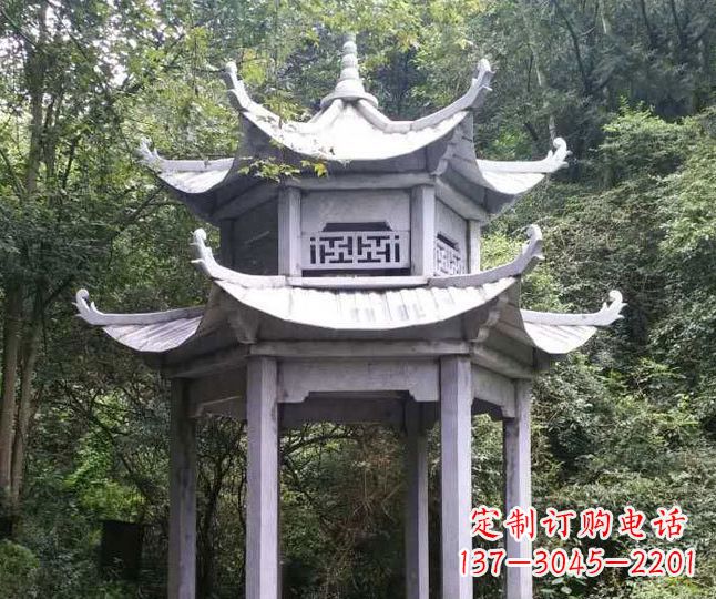 泉州园林仿古石凉亭景观石雕 (3)