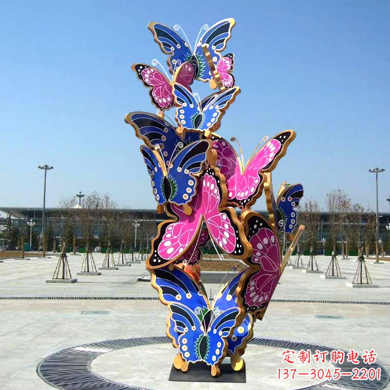 泉州园林广场蝴蝶不锈钢动物景观雕塑