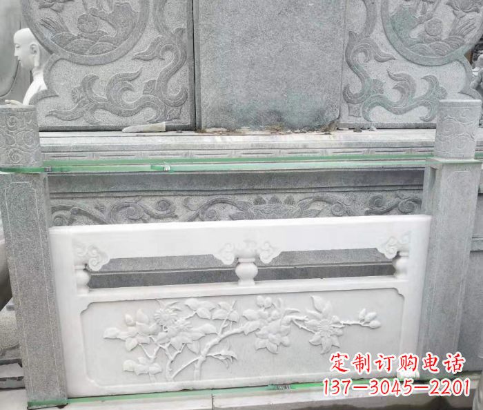 泉州园林汉白玉石浮雕栏板 (3)