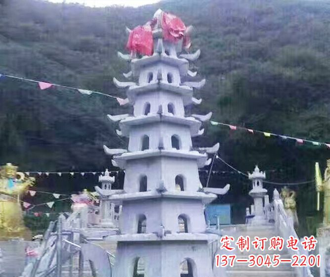 泉州园林景观大理石宝塔石雕