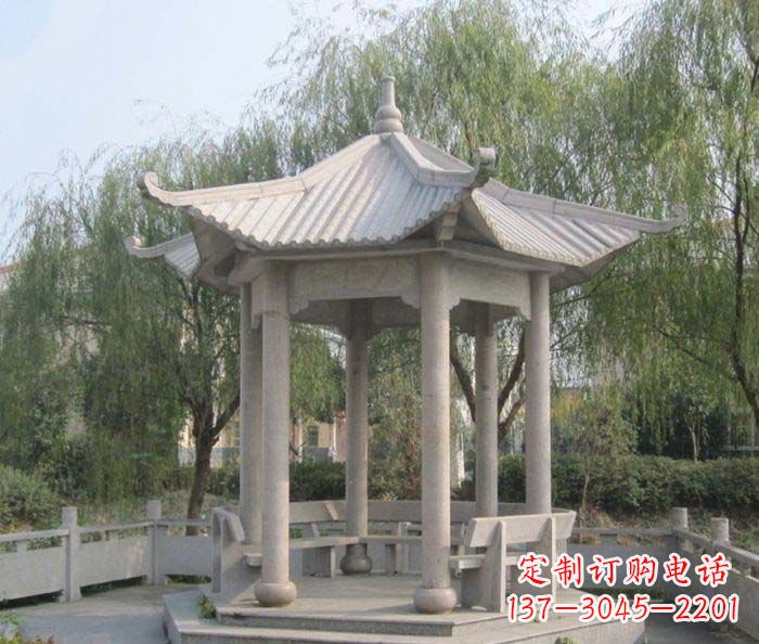 泉州园林景观大理石凉亭石雕