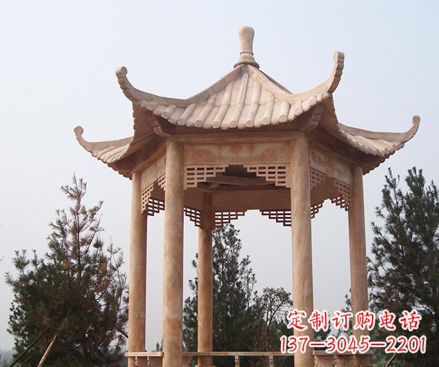 泉州园林景观单层石雕凉亭 (3)