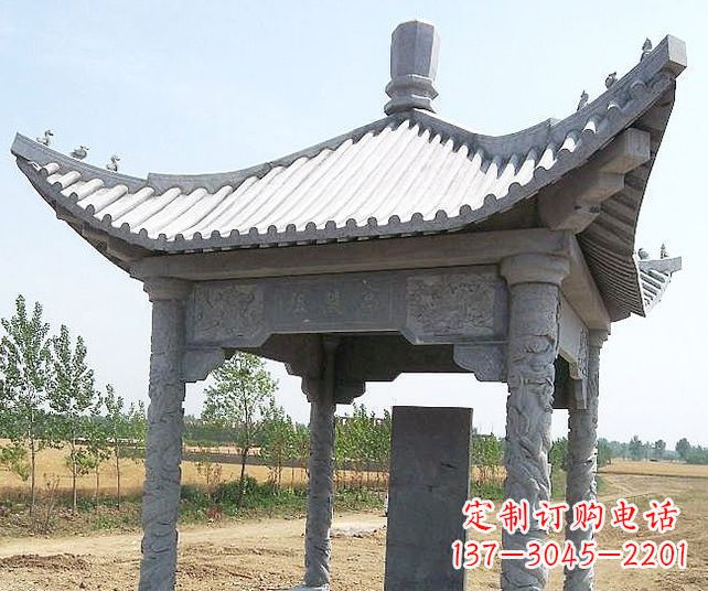 泉州园林景观单层石雕凉亭 (4)