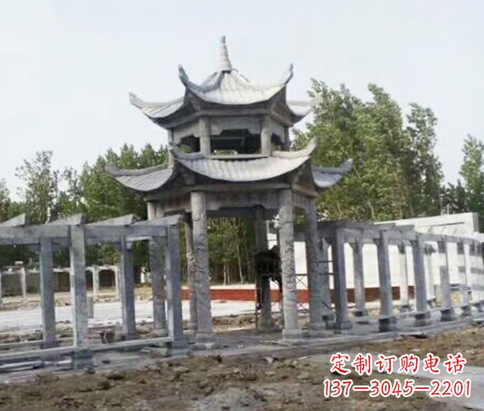 泉州园林景观多层凉亭石雕 (2)