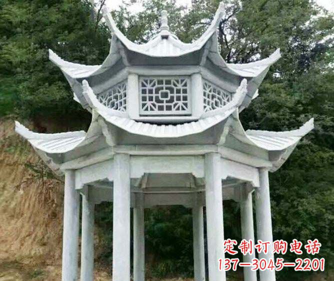 泉州园林景观多层凉亭石雕