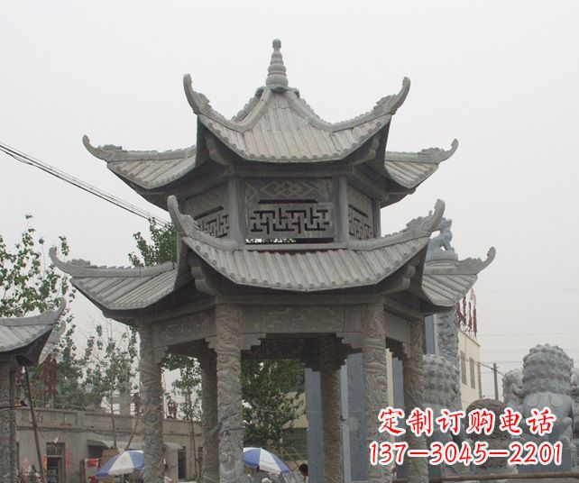 泉州园林景观仿古石雕凉亭 (2)