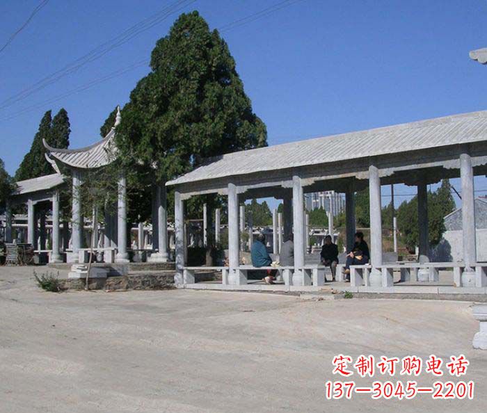 泉州园林景观仿古石雕长廊凉亭 (2)