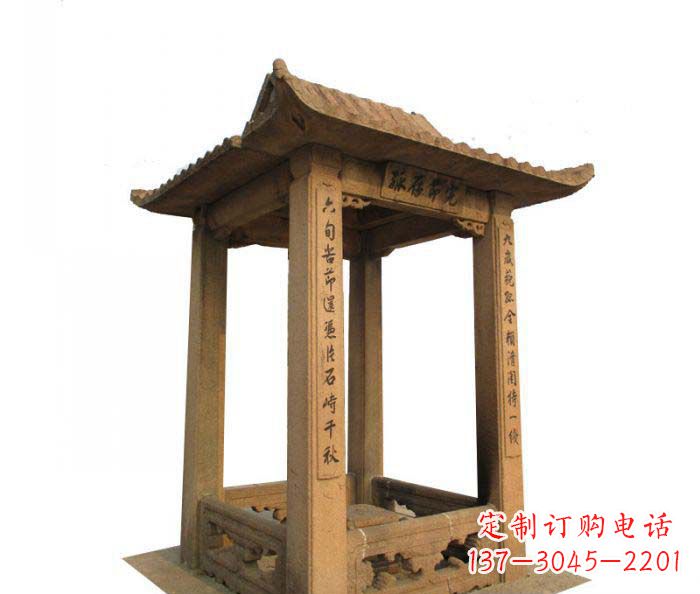 泉州园林景观四角石雕凉亭